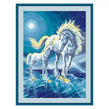 X-1409 Набор для вышивания 'Гобелен Классик' 'Единороги', 28х39 см