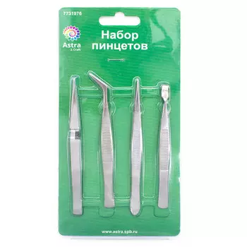 XQ312 Набор пинцетов 4 шт, Astra&amp;Craft