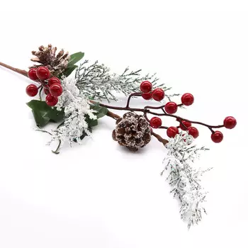 XY19-116 Ветка сосновая с ягодами, 52см