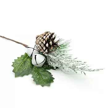 XY19-290 Ветка сосновая с белыми ягодами, 26см