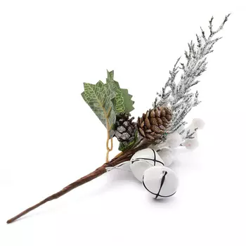 XY19-348 Ветка декоративная с белыми ягодами, 28см