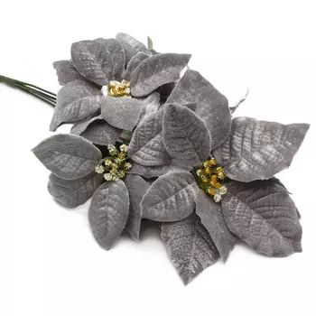 XY19-628 Цветы пуансеттии, 50см (С Серебряный)