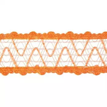 YH105 Тесьма ажурная, 38 мм*25 м (09 оранжевый)