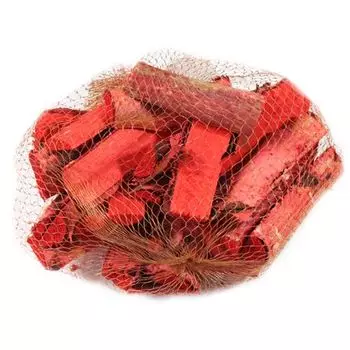 YW134 Поленья миниатюрные с корой(расколотые), длина 7 см, 250гр (красный)