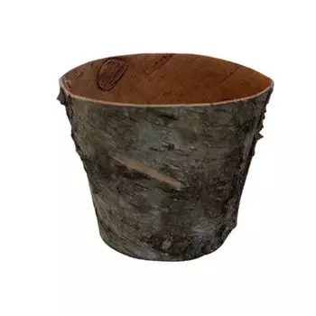 YW284A Горшочек из коры дерева, 15*12*11см (нат/дерево)
