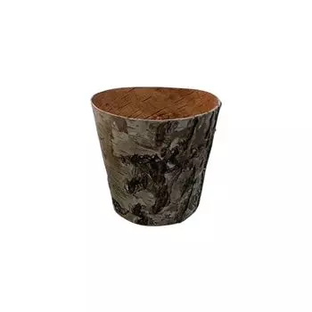 YW284C Горшочек из коры дерева, 10.5*10.5*7см (нат/дерево)