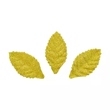 YX15-117 Бумажные листья с блестками, 3,8*2 см, упак./8 шт., Astra&amp;Craft (золотой)