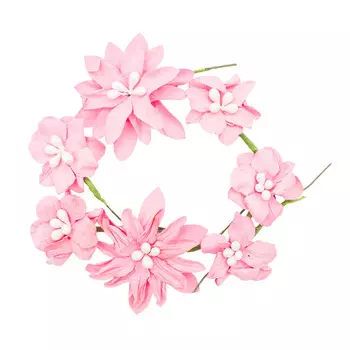 YX15-144 Бумажные цветы 'Хризантемы', d 3 см/5 см, упак./10 шт., 'Астра' (розовый)