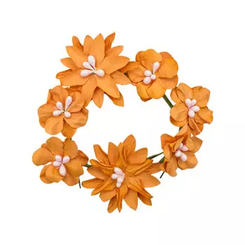 YX15-144 Бумажные цветы 'Хризантемы', d 3 см/5 см, упак./10 шт., Astra&amp;Craft (оранжевый)