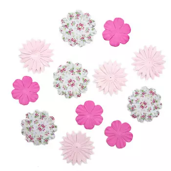 YX15-22 Бумажные лепестки, d 6 см/6 см/4,5 см, упак./12 шт., Astra&amp;Craft (розовый)