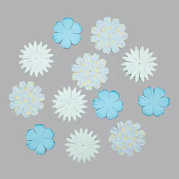 YX15-22 Бумажные лепестки, d 6 см/6 см/4,5 см, упак./12 шт., Astra&amp;Craft (голубой)