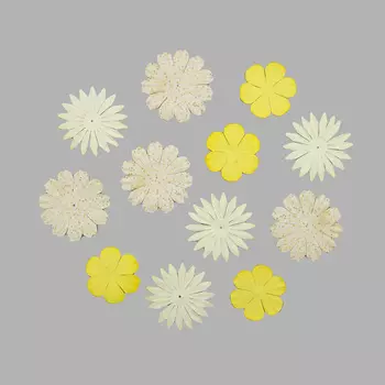 YX15-22 Бумажные лепестки, d 6 см/6 см/4,5 см, упак./12 шт., Astra&amp;Craft (желтый)