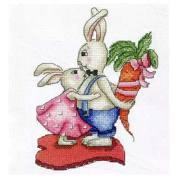 З-38 Набор для вышивания 'Зайки. Любовь-морковь ' 12,5x16,5 см