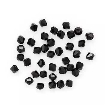 Z-439 Бусины стеклянные, 4*4 мм, упак./40 шт., Astra&amp;Craft (801 черный)