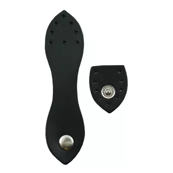 Застежка для сумки кожаная 2,5*10,1см, дизайн №1102, 100% кожа (черный)