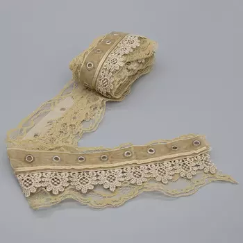 ZB 080 Тесьма кружевная для корсетов с лентой, 2м (8 бежевый)
