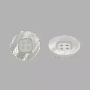 ZH1669 Пуговица на прокол L 25мм (белый)