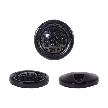 ZH8509 Пуговица 20мм на ножке (черный)