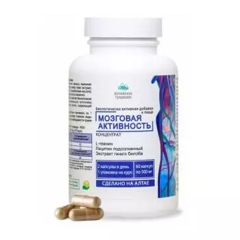 Простые решения, Концентрат «Мозговая активность» с аминокислотой L-теанин и экстрактом гинкго билоба, капсулы, 60 шт.