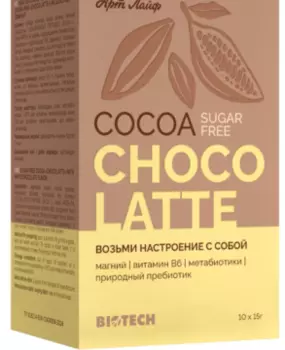 АртЛайф, Какао без сахара «Шоко латтэ» со вкусом белого шоколада, саше, 10*15 г