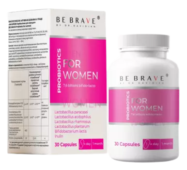 Avicenna, Би Брейв, Пробиотики для женщин, капсулы, 30 шт.