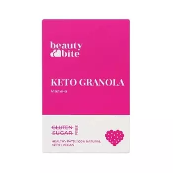 BeautyBite, Кето-гранола с малиной, 125 г
