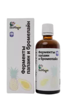 BioMagic, Ферменты папаин и бромелайн, жидкость, 100 мл