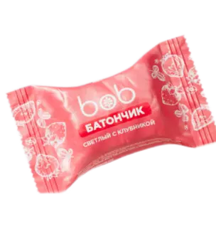 bob, Батончик неглазированный «Светлый с клубникой», 25 г