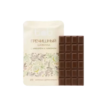 bob, Шоколад «Гречишный» с имбирём и лимоном, 20 г
