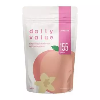 Daily Value, Гранола запеченная персик - ваниль, 400 г