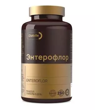 Dietelle, Энтерофлор new (метабиотик и сорбент для микрофлоры кишечника), капсулы, 90 шт.