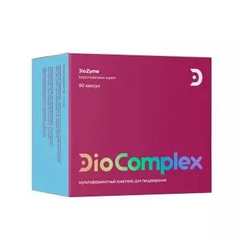 DioZyme, Диокомплекс (мультиферментный комплекс для пищеварения), капсулы, 90 шт.