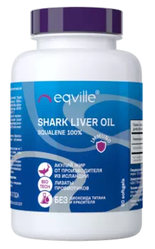 Eqville, Масло печени акулы и комплекс лизатов пробиотиков, капсулы, 60 шт.