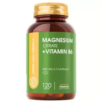 Green Leaf Formula, Магний (цитрат) + В6, капсулы, 120 шт.