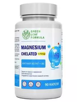 Green Leaf Formula, Магний хелат + витамин В6, капсулы, 90 шт.