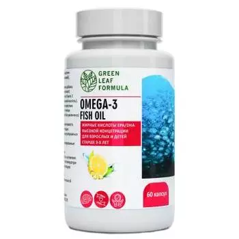 Green Leaf Formula, Омега-3, со вкусом лимона, капсулы, 60 шт.