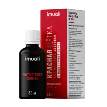 IMUALI, Красная щетка в мицеллярной форме Phytoestrogen Complex, фитогормоны для женского и мужского здоровья, жидкость, 30 мл