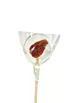 Lollipops, Леденец на палочке из изомальта с сублимированной клубникой, 1 шт.