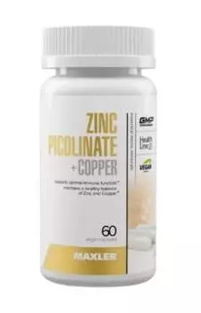 Maxler, Цинк (пиколинат) + Медь (бисглицинат) , капсулы, 60 шт.