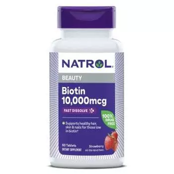 Natrol, Биотин, таблетки для рассасывания, 60 шт.