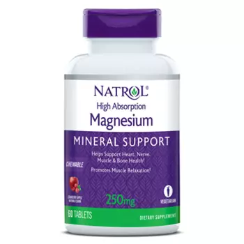 Natrol, Магний (ди-магний малат), жевательные таблетки, 60 шт.