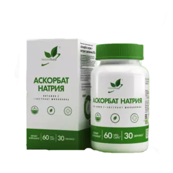 NaturalSupp, Аскорбат натрия + экстракт шиповника, капсулы, 60 шт.