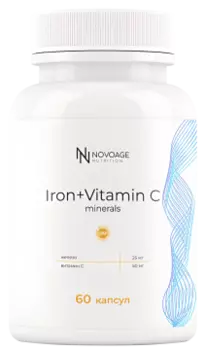 NOVOAGE nutrition, Железо (бисглицинат) + Витамин С, капсулы, 60 шт.
