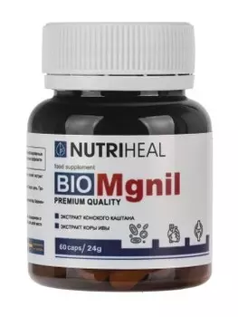 NUTRIHEAL, БиоМагнил (венотонизирующий комплекс с цитратом магния), растительные капсулы, 60 шт.