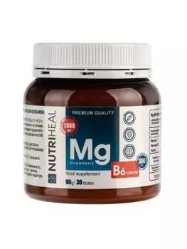 NUTRIHEAL, Комплекс магний цитрат + калий цитрат и витамином B6, со вкусом клубники, порошок, 90 г