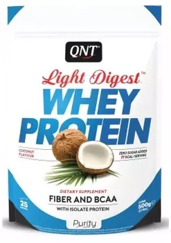 QNT, Протеин «Light Digest Whey Protein», со вкусом кокоса, порошок, 500 г