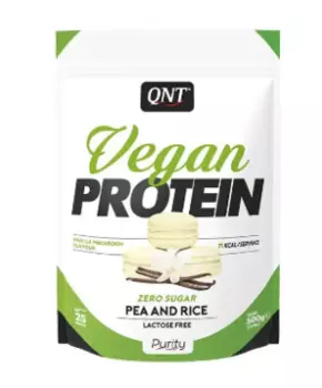 QNT, Протеин «Vegan Protein», со вкусом ванильного макаруна, порошок, 500 г