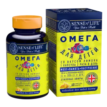 SENSE OF LIFE, Омега-3 (Omega Junior), капсулы, 60 шт.