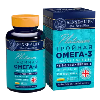 SENSE OF LIFE, Тройная Омега-3, капсулы, 60 шт.