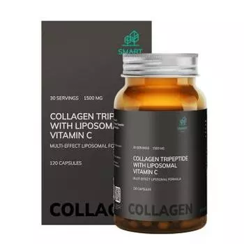 Smartlife, Коллаген трипептид с липосомальным витамином С, капсулы, 120 шт.